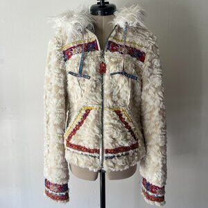 Free People Embroidered Zip Hoodie